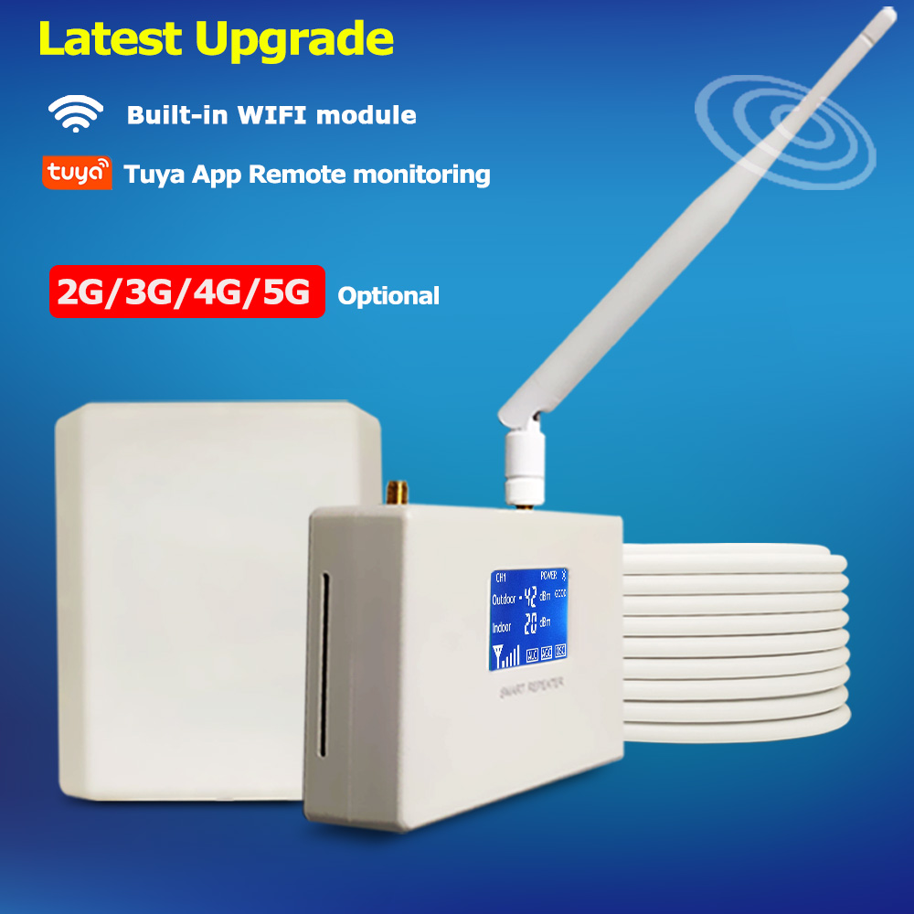 อัพเกรดใหม่ 3G 4G 5G Booster โทรศัพท์มือถือ Repeater EGSM 2G เครื่องขยายเสียงสําหรับโทรศัพท์มือถือ B1/B3/ b5 /B8/B20/B28 Tuya App การตรวจสอบ