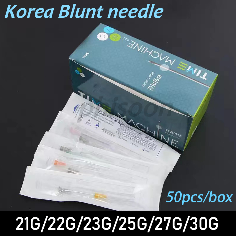 Corea Punta dell'ago smussata 21G/22G/23G/25G/27G/30G Micro cannula fine Estremità semplici Dentellate Punta dell'ago Endo Siringa 50 confezioni