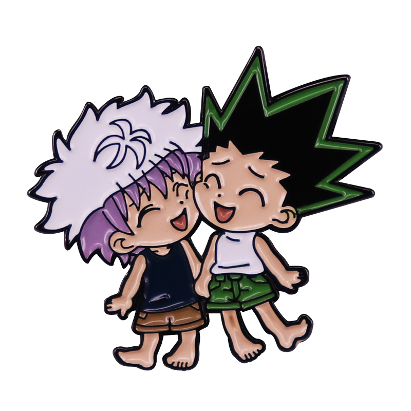 Anime Hunter X Hunter Gon และ Killua เคลือบ Pin Bff เข็มกลัด Badge เครื่องประดับตกแต่ง
