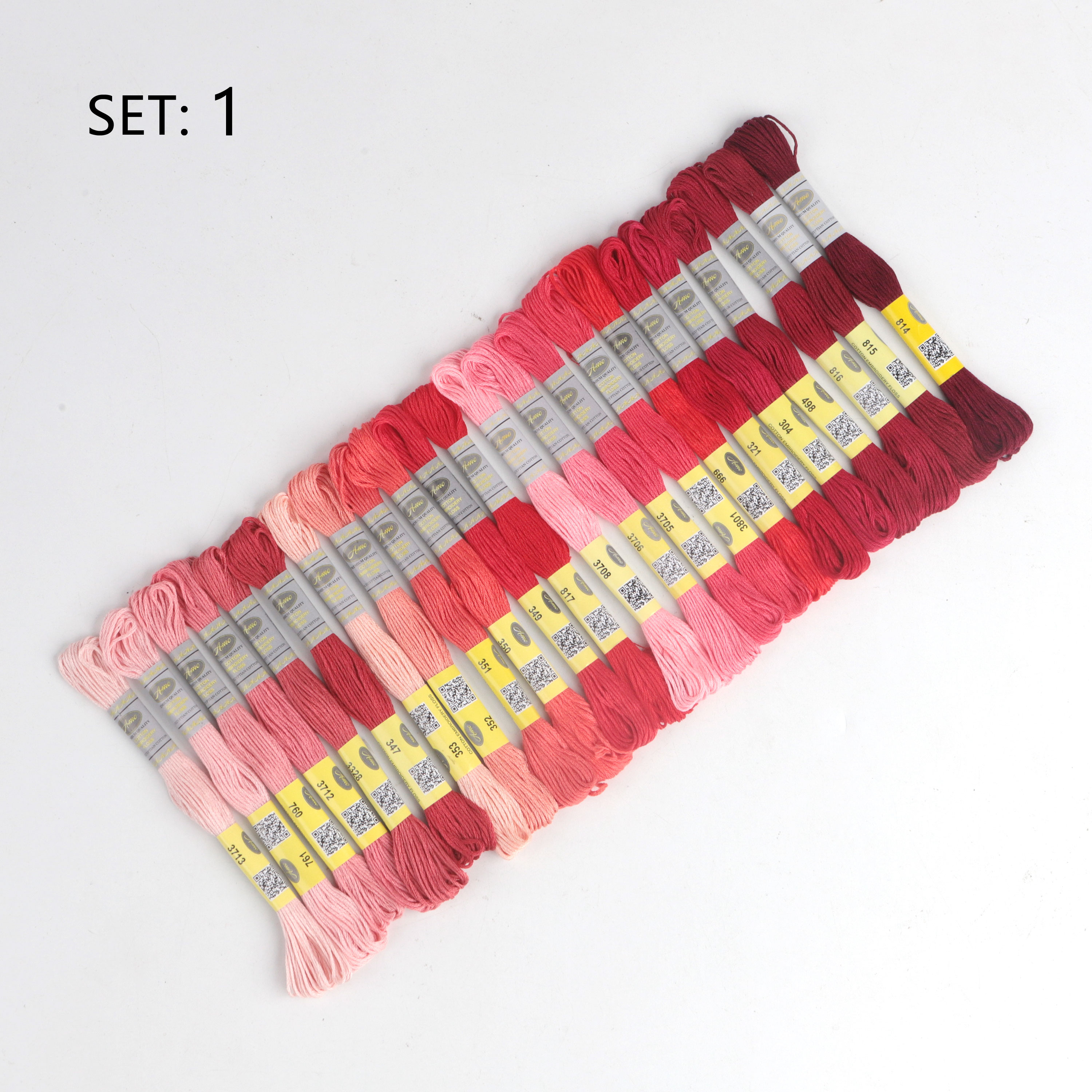 Gradient Color Collection Mercerized Egyptian Long Fiber Cotton Embroidery Floss 8.75 Yards Skein Cross Stitch 21 Sets Choices