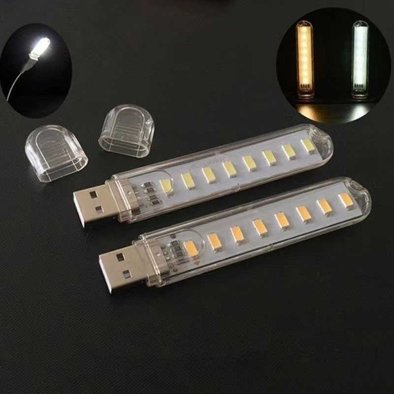 2 stücke mini tragbare led usb buch licht dc5v ultra helle lesebuch lampe 3/8/24leds lichter für pc power bank laptop notebook ﻿