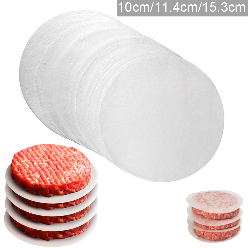 100 szt. 10/11,4/15,3 cm papier do hamburgerów - papier woskowy do oddzielania mrożonych prasowanych kotletów - 100 burgerów do papieru do hamburgerów