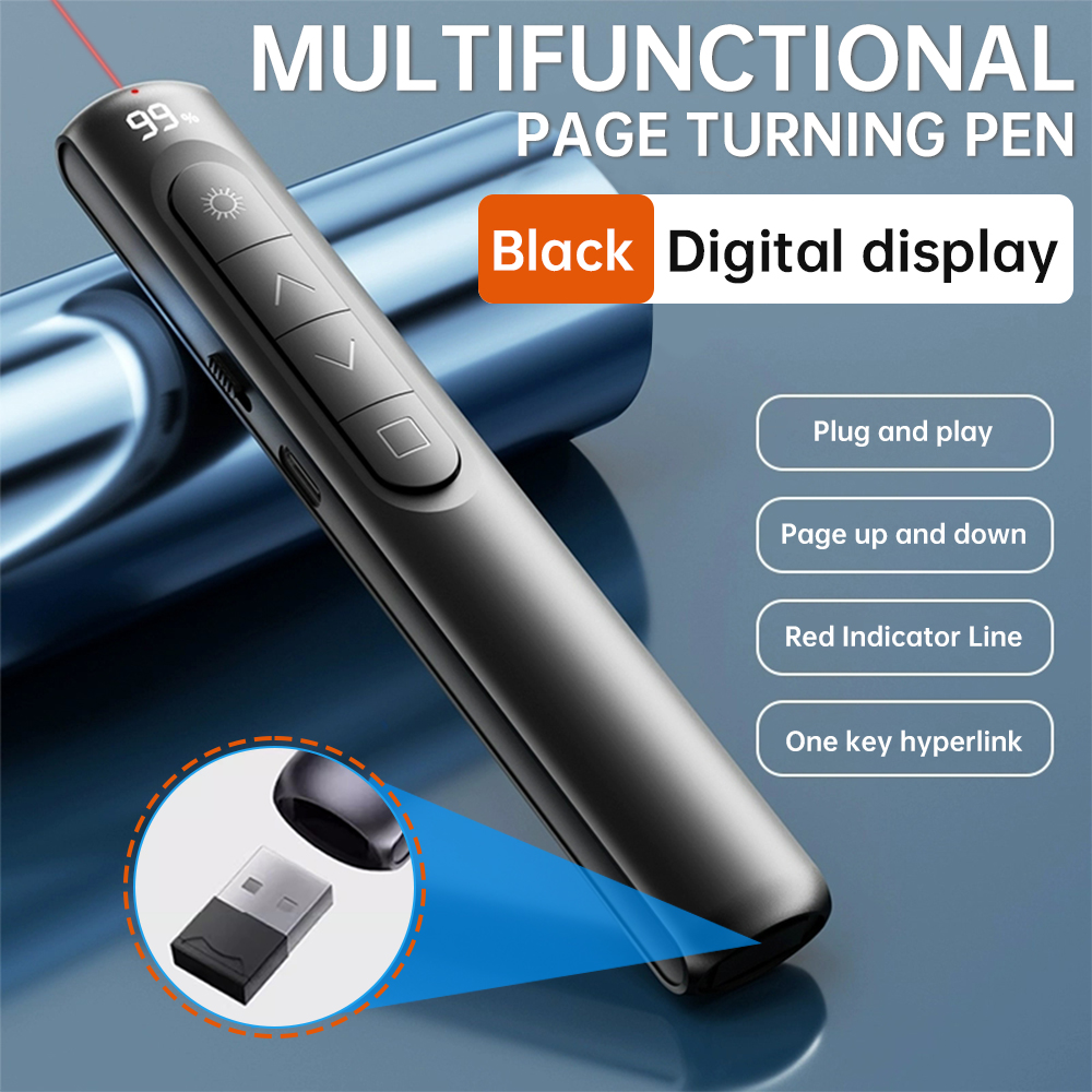 Bolígrafo Powerpoint, Clicker de presentación inalámbrico, bolígrafo de Control remoto recargable tipo C para proyector de enseñanza de oficina, presentador PPT
