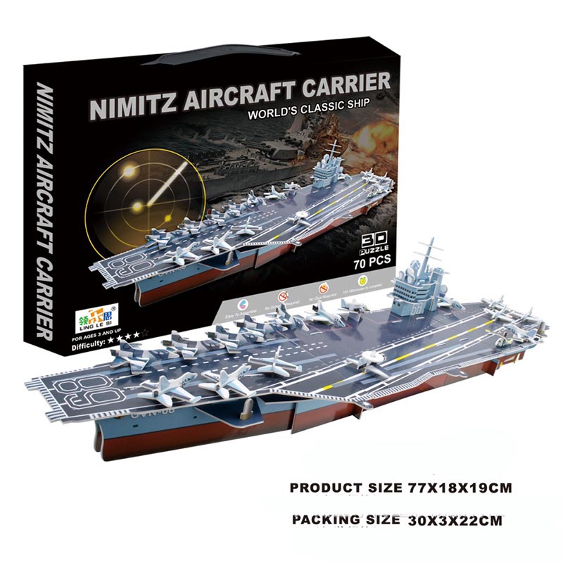 3D Jigsaw Puzzle US Nimitz Aircraft Carrier Paper Model Ship Model DIY Educational Toys