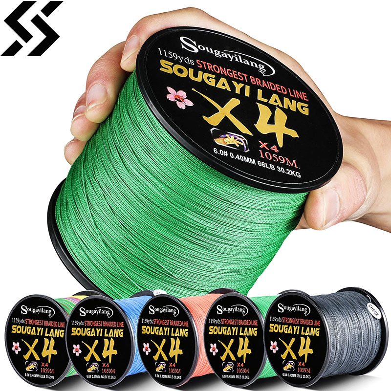Sougayilang 4 fili PE lenza intrecciata super resistente per lago e mare 159M 300M 559M 1059M 100% filo tessuto multifilamento
