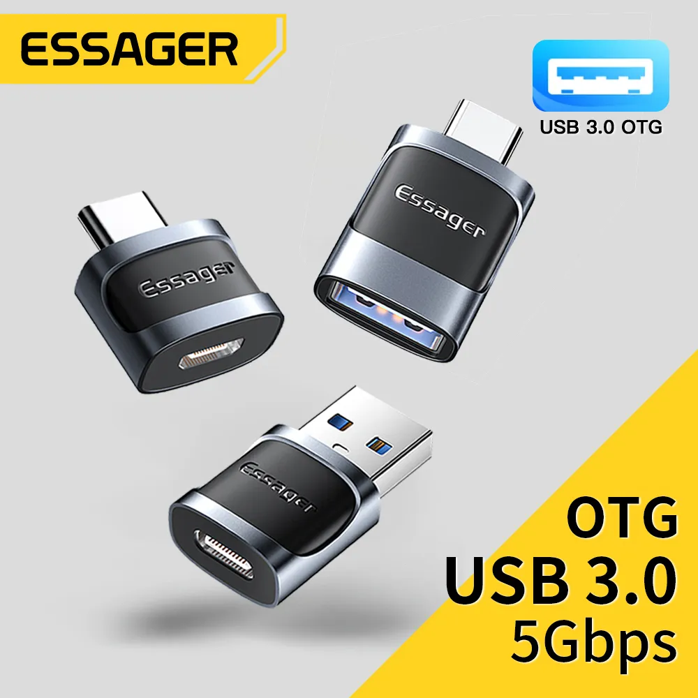 Essager USB C ถึง USB 3.0 OTG อะแดปเตอร์ประเภท C หญิงแปลง USB-C ชายอะแดปเตอร์ Micro สําหรับ Xiaomi 12 POCO Oneplus ipad Macbook