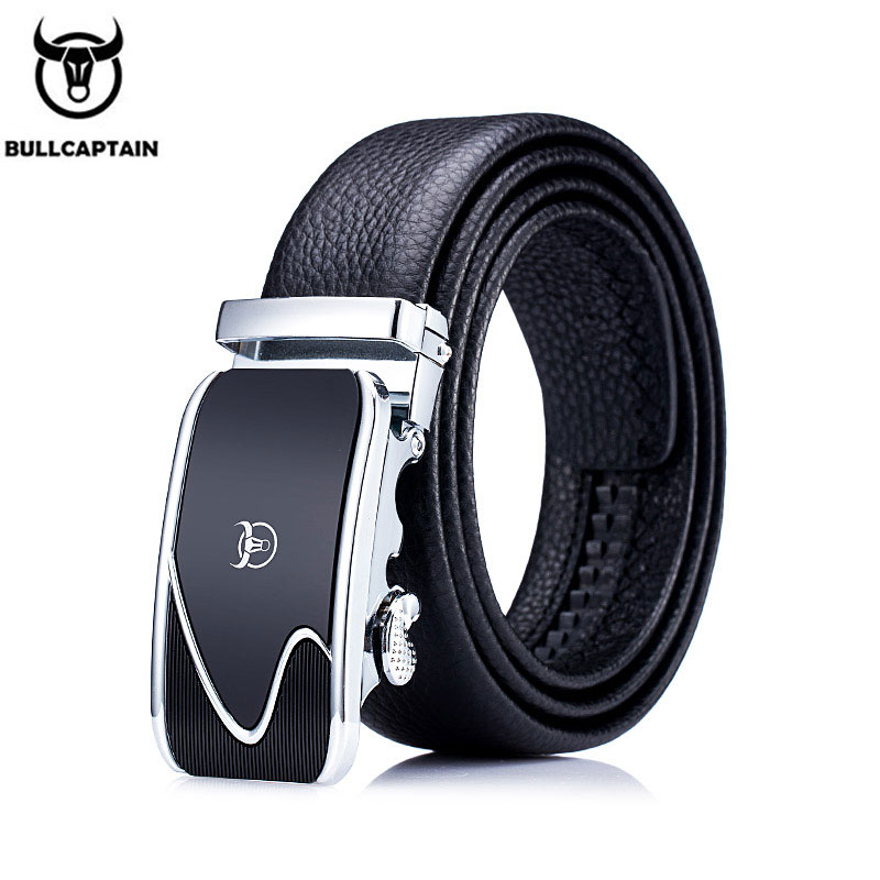 BULLCAPTAIN Echt lederen riem voor heren Hoge kwaliteit zwarte gesp Jeansriem Koeienhuid Zakelijke riem Casual cowboy tailleband