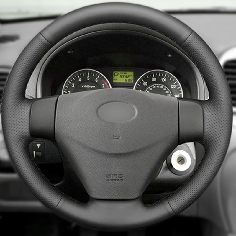Juste en cuir perforé pour intérieur de voiture, garniture de couverture de volant, Hyundai Accent 2006- 2011, Getz 2005, Kia Rio 5 2006- 2009