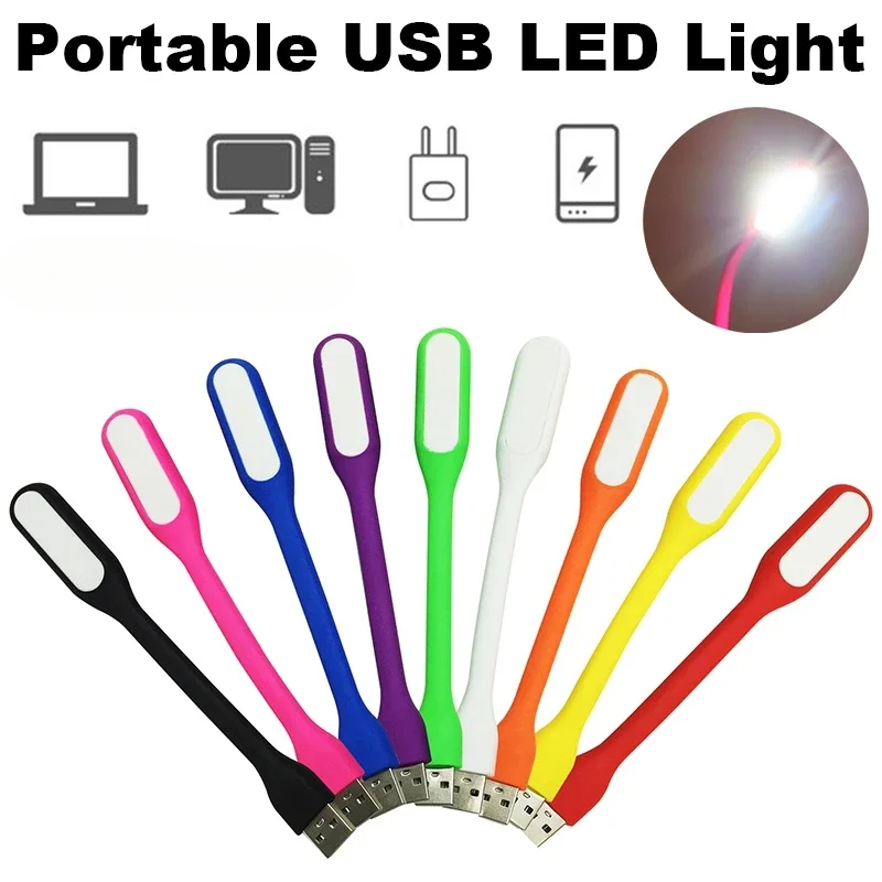 Mini lampe LED USB multicolore, Portable, lecture de livres, DC 5V, pliable, Protection des yeux, pour batterie externe, ordinateur, veilleuse LED