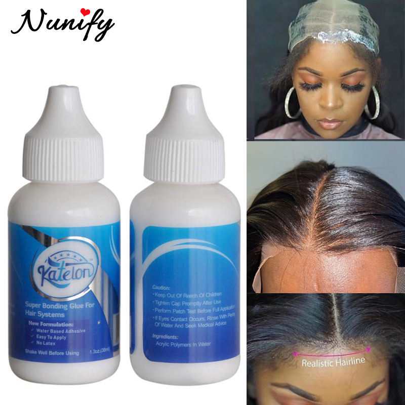 Colle pour perruque Lace Front Wig, tenue supplémentaire, étanche, 38ml, Super collage, pour bonnet de perruque, 1 pièce, outils de coiffure, 1.3Oz