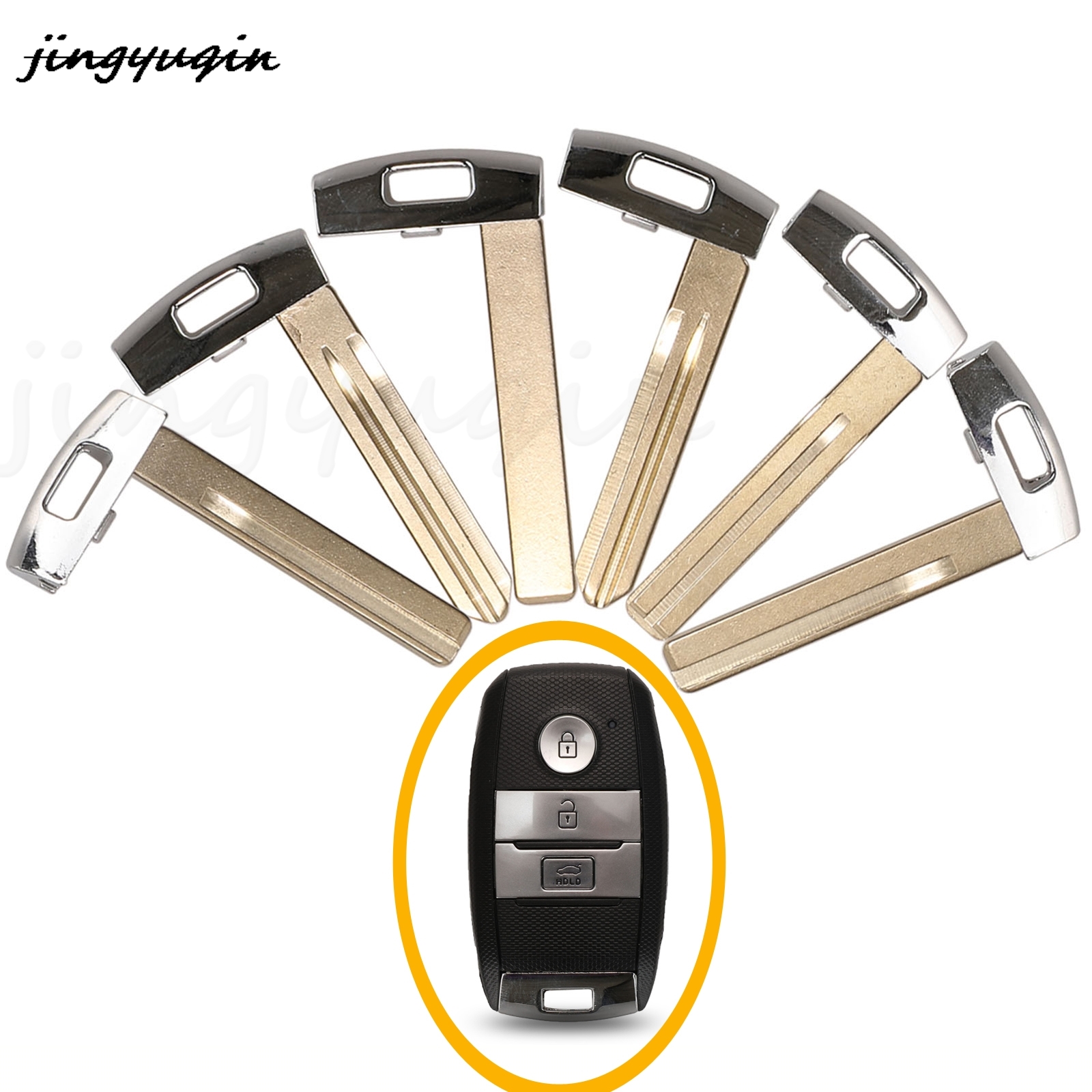 Jingyuqin รีโมทรถคีย์สมาร์ท Keyless ฉุกเฉินใส่ Uncut Blade ว่างเปล่าสำหรับ KIA K5 Sportage Sorento