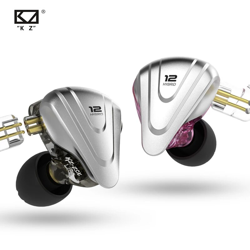 KZ-Écouteurs intra-auriculaires hybrides ZSX 1esse 5BA, 12 pilotes, basse HIFI, moniteur, écouteurs antibruit, casque en métal