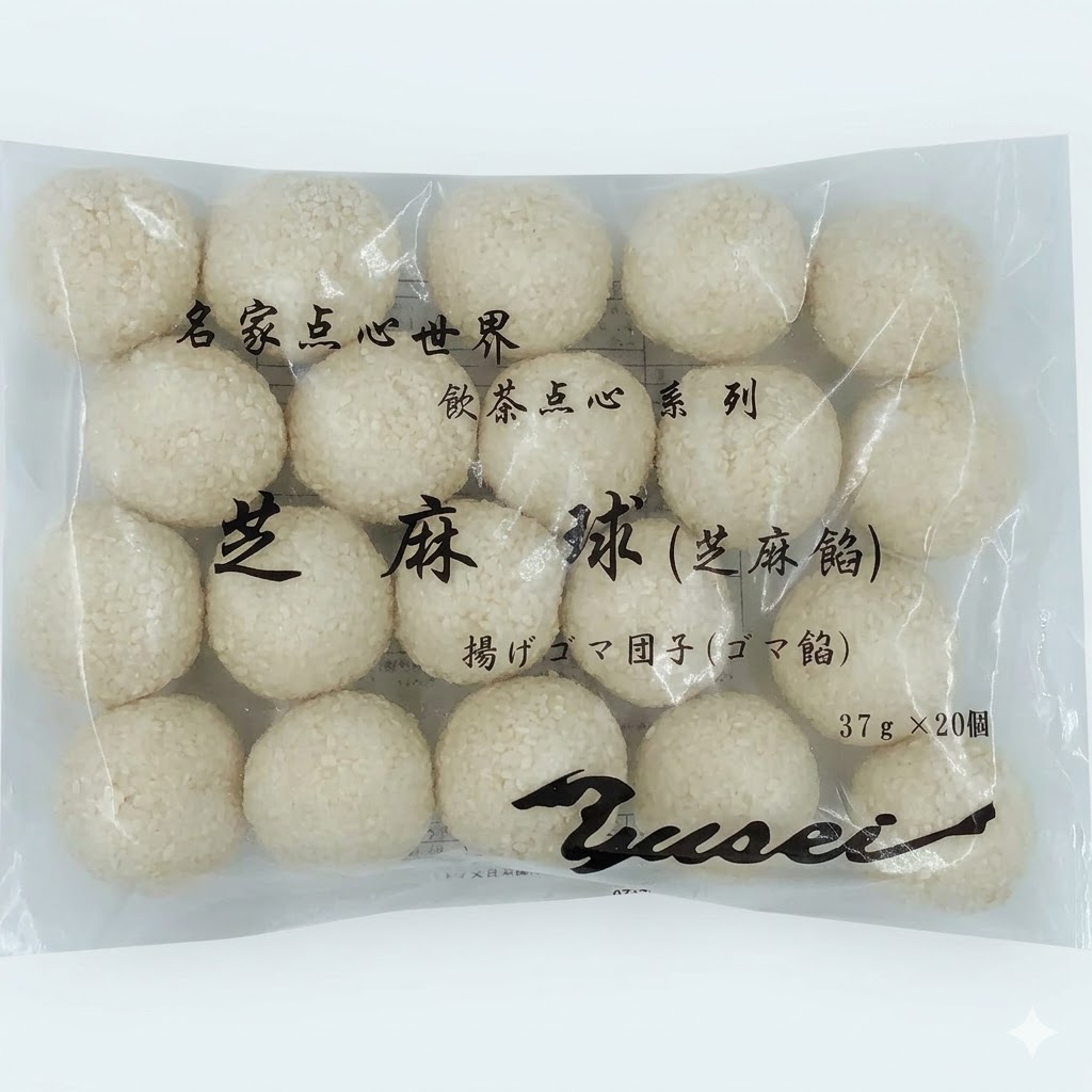 芝麻球（芝麻餡）【2点セット】 37gｘ20個ｘ2点 揚げゴマ団子（ごま餡） 中華菓子 冷凍食品