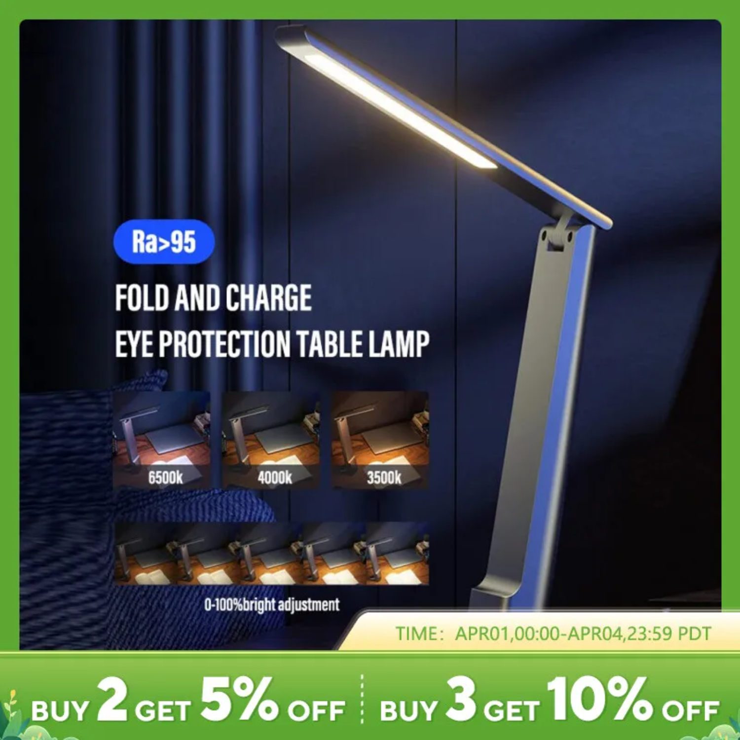 Lampada da scrivania pieghevole a LED Controllo di ricarica USB Dimmerabile Protezione per gli occhi da tavolo Lettura Studio Lampada da comodino per camera da letto per ufficio