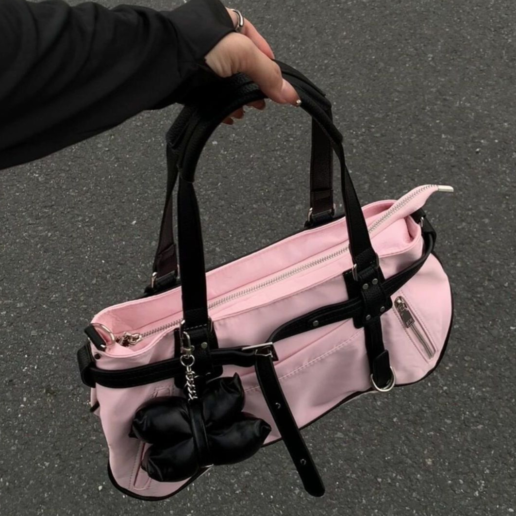 Koreański śliczny styl Harajuku Y2k torebka o dużej pojemności torby na ramię nylonowa wodoodporna tkanina torby do przechowywania dojazdów torba damska