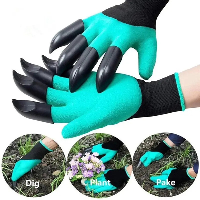 Par de 2 guantes de jardín con garras, perfectos para excavar, plantar, desmalezar, siembra, protege las uñas y los dedos, Ga esencial
