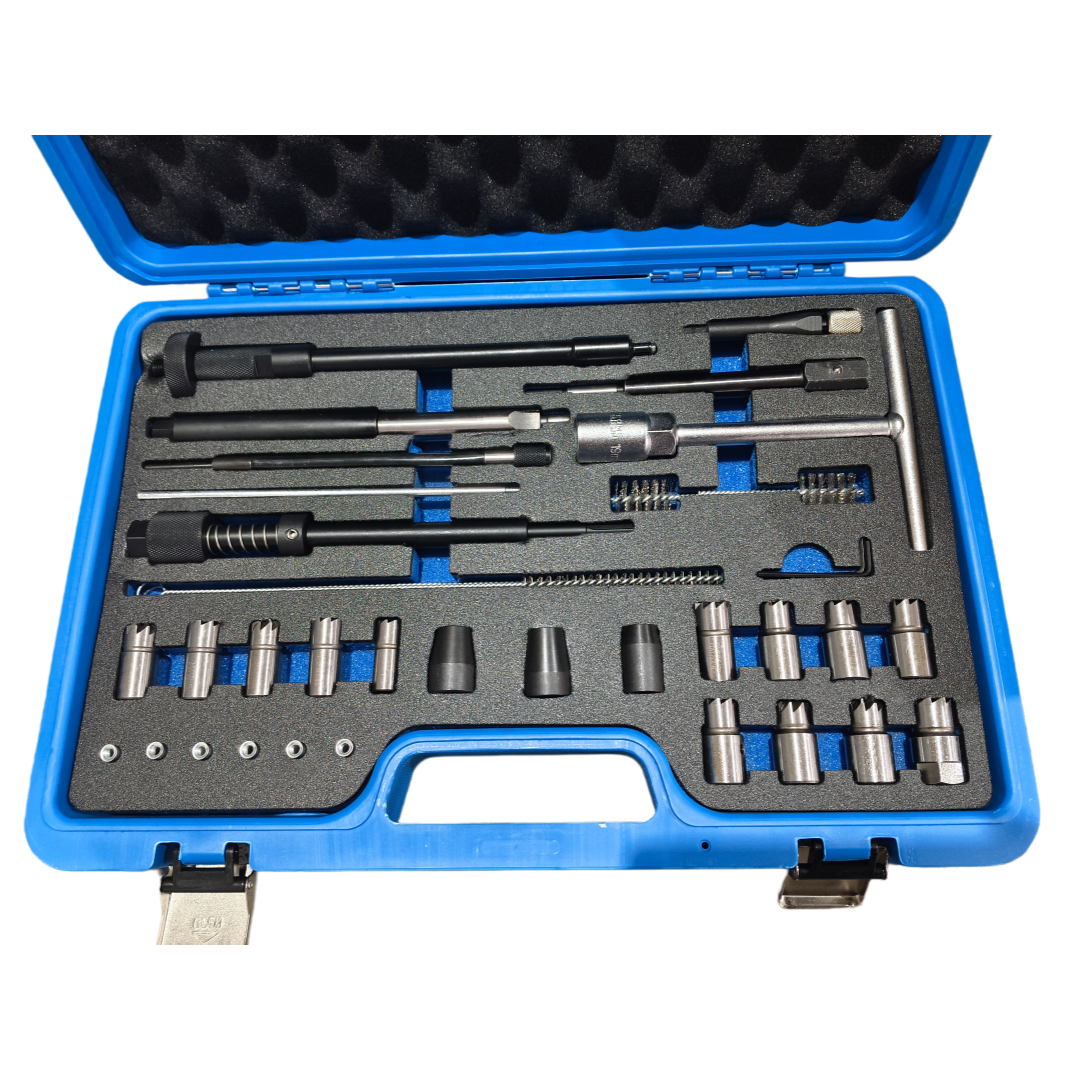 35PCS Diesel Injectoren Dichtsitz Milling Cutter Injectorsitz Schacht Cleaner Werkzeug TOOLS