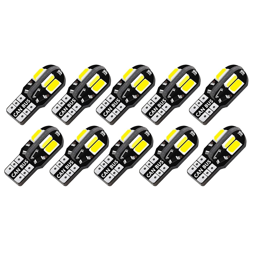 Éclairage latéral intérieur de voiture super lumineux, ampoule automatique, blanc, ambre, rouge, 10x W5W T10 LED CANBUS No brave 5W5 12V 5W 600Lm, 194 3030 SMD