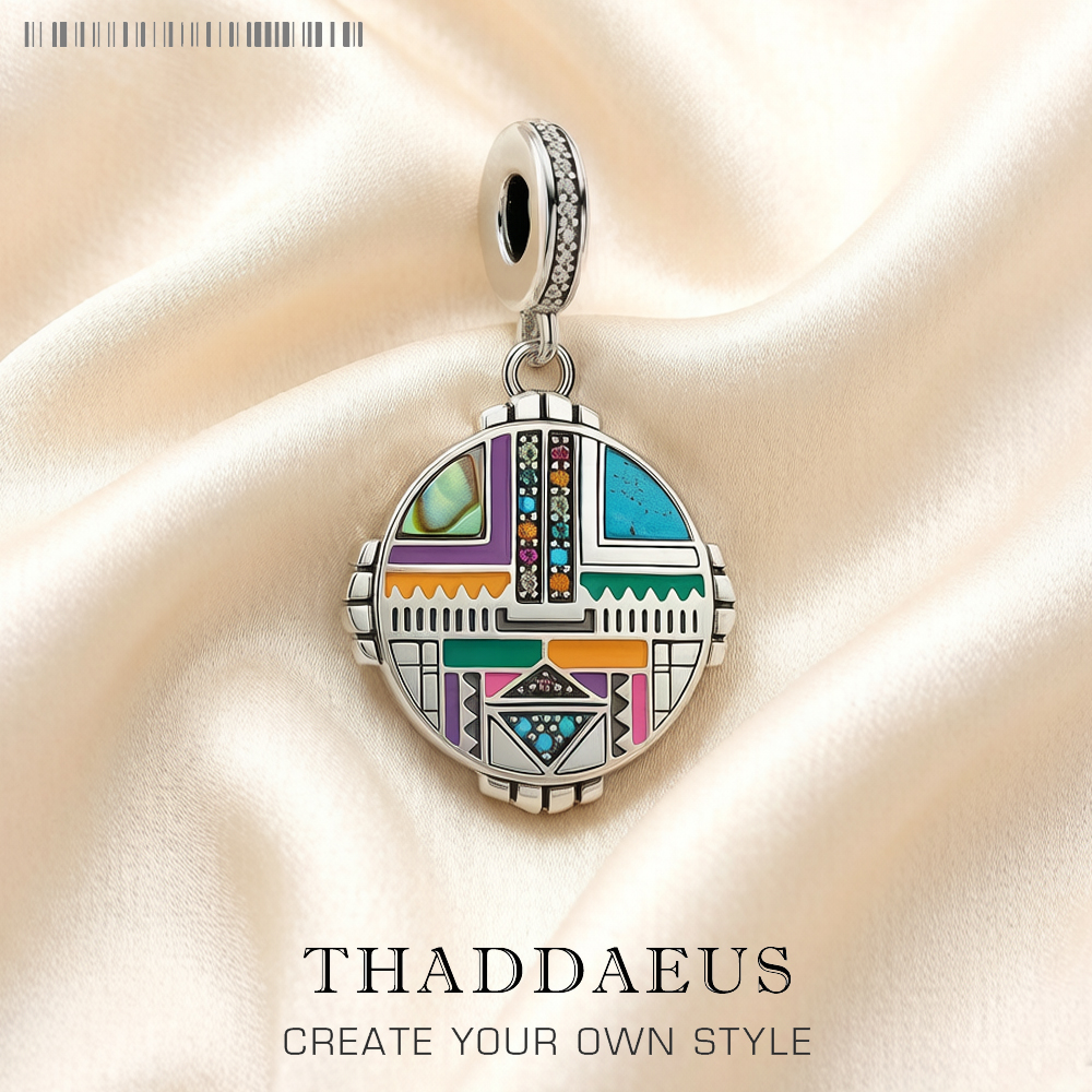 Pendentif à breloque en argent regardé 925, bijoux fins, rayons de soleil, symboles ethniques, tout neuf