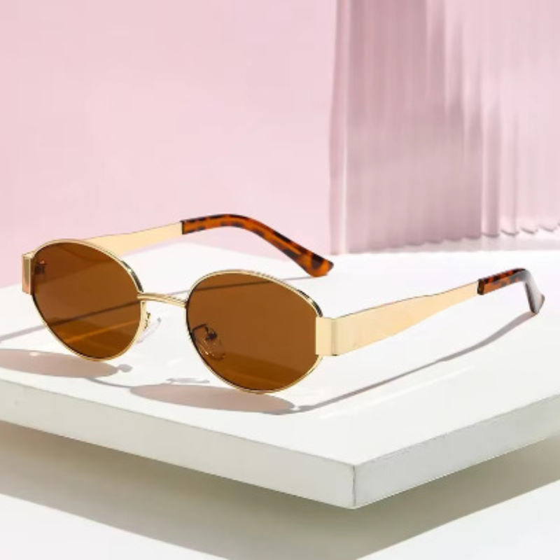 Luxury Metal Brand Sunglasses for Men and Women Unisex Designer Fashion Sun Glasses Oval Unisex Stylish Eyewear Shades UV400
