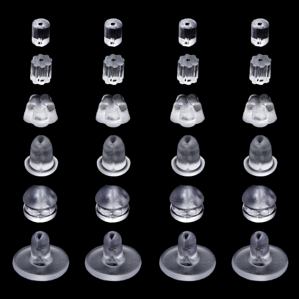 200/500Pcs Silicone Earring Back Stoppers Transparent Stud Earring Plugs For DIY Jewelry Making Earring Accessories