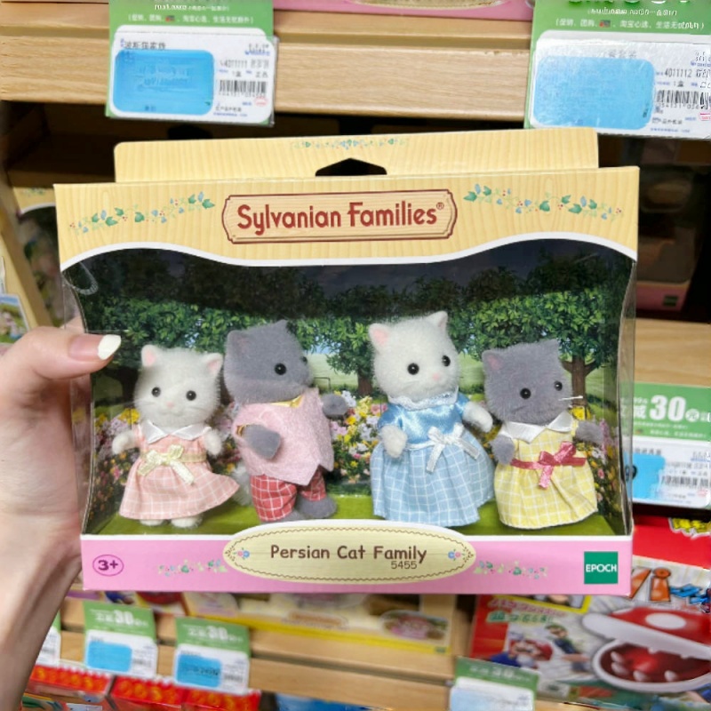 Figuras originales de Sylvanian Families, Chica de Anime, gato persa, serie familiar, conjunto de muebles, estatua de Pvc, modelo de muñeca, juguetes, regalos