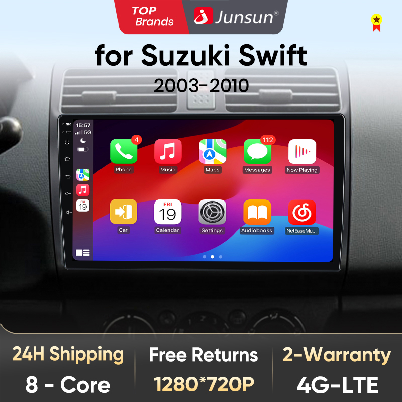 Junsun Android 10.0 odtwarzacz multimedialny dla Suzuki Swift 2003-2005 2006 2007 2008-2010 Radio samochodowe AI sterowanie głosowe nawigacja 2 Din