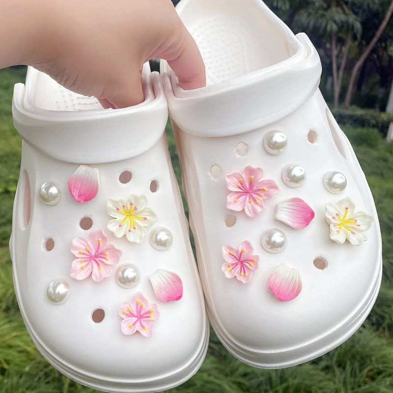 Dijes de zapatos de moda novedosa para ramas y flores creativas, zuecos, hebilla de zapato, accesorios bonitos para zapatos, decoración para regalo de niñas