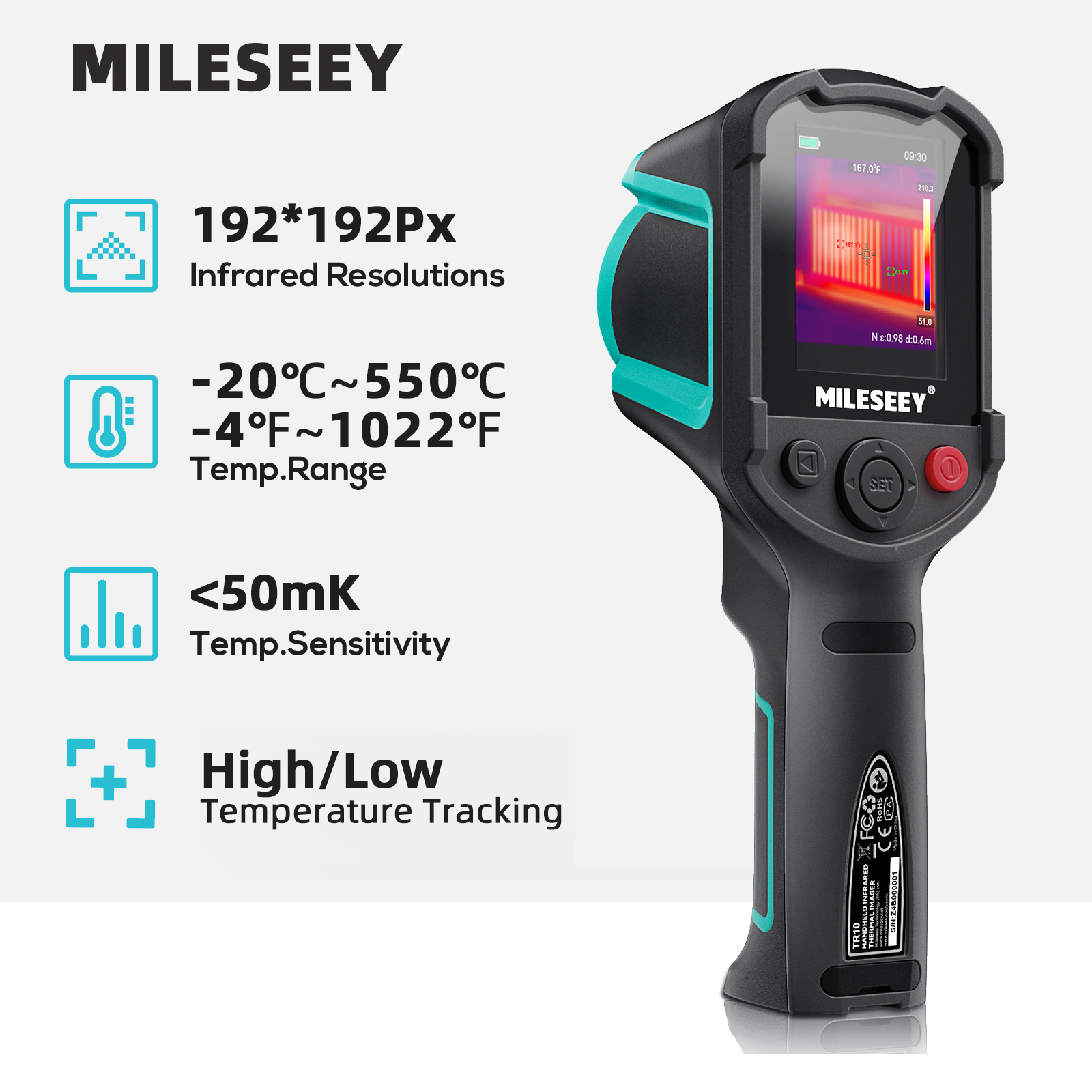 Mileseey TR10 Infrarot-Wärmebildkamera Thermische Kamera zur Lecksuche Tragbare Wärmebildkamera für Elektronik-Reparaturen