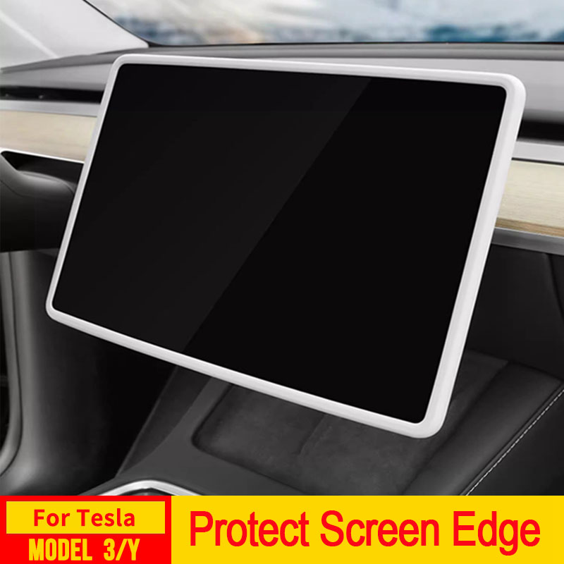 Quadro protetor de tela para tesla modelo 3 y highland display borda capa protetora console central decoração acessórios interiores