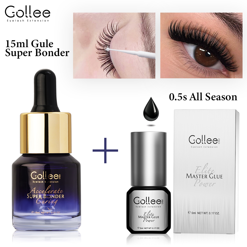 Colla per extension ciglia Gollee ad asciugatura rapida 0,5s, impermeabile, adesivo per ciglia, forniture per ciglia, colla forte per trucco professionale e bellezza.