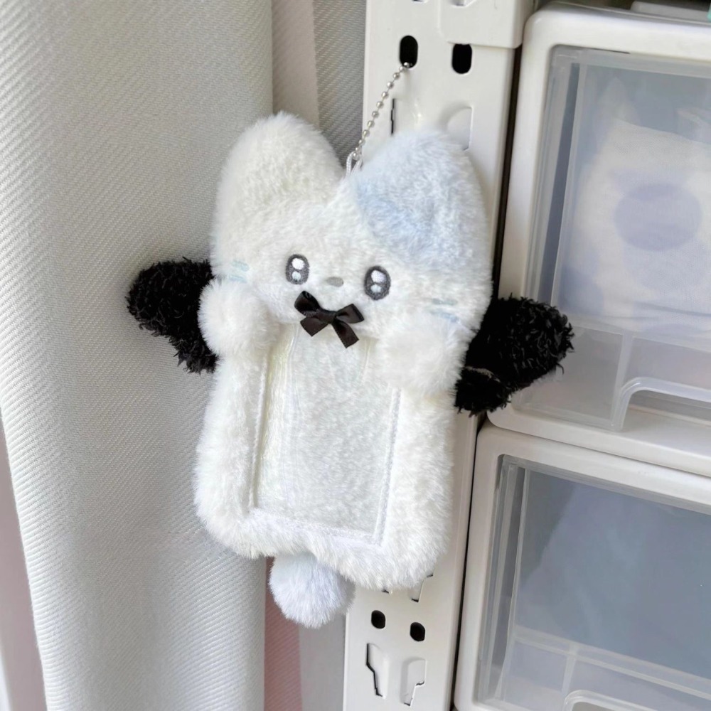 Cute Plush Photocard Case Student Card Holder Cartoon Fox Photocard Case Idol Photos Protective Cover Bag Keychain