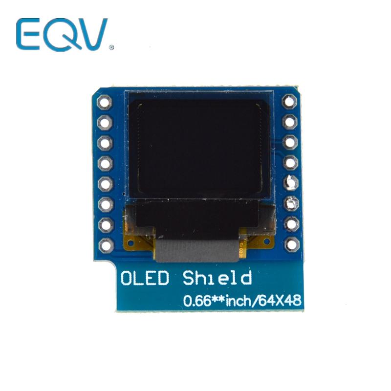 Escudo de pantalla LCD LED OLED de 0,66 pulgadas Compatible con WEMOS D1 MINI ESP32 64X48 pantalla de 0,66 pulgadas módulo oled de 0,66 "IIC I2C
