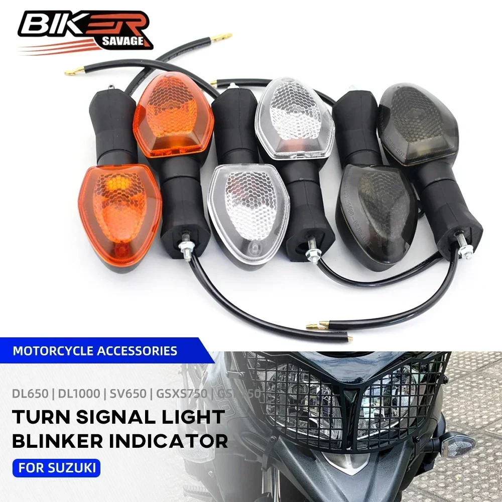 Sinais de volta traseiros dianteiros para suzuki v-strom dl650 dl1000 gsxs GSX-S 1000 950 750 gsr dr200s motocicleta piscando luz lente capa