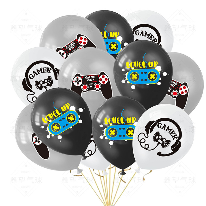 10/30pcs schwarz weiß spielen Spiel ballons Videospiel-Controller Latex ballon alles Gute zum Geburtstag Party Kind Junge Dusche Spieler Level up