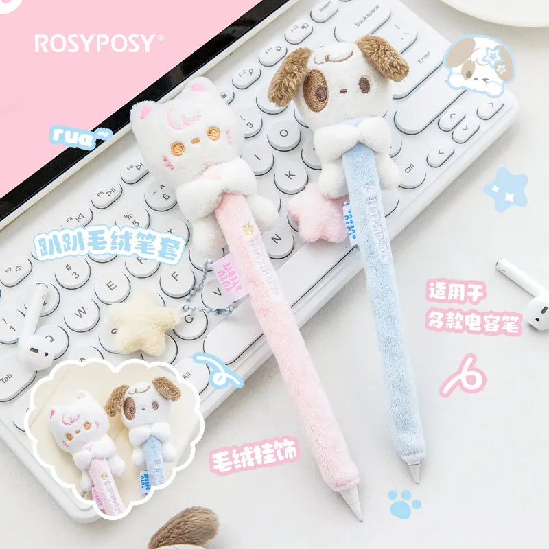 Capa para caneta tablet, para apple, xiaomi, huawei, kawaii, desenho animado, gato, filhote de cachorro, capa para estudante, escritório, trabalhador, acessórios para tablet