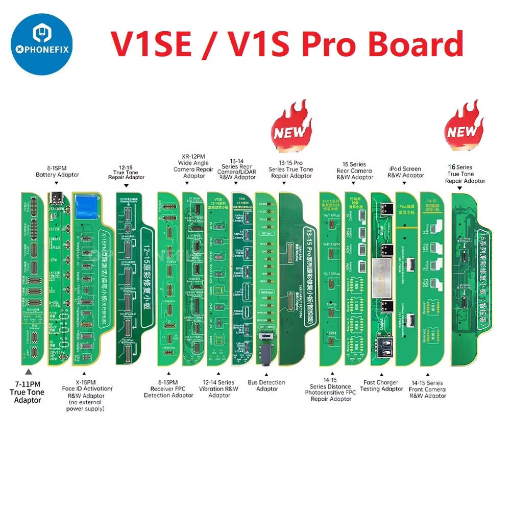НОВЫЙ JCID JC V1SE V1S PRO Dot Matrix Face LCD True Tone Светочувствительный оригинальный цветной аккумулятор с отпечатками пальцев для IPhone X-16pm