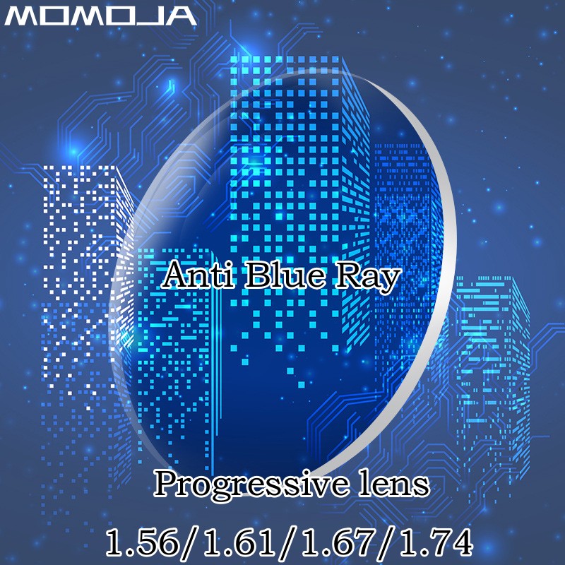 MOMOJA 1.56/1.61/1.67/1.74 Ultracienka, antyrefleksyjna, antyzadrapaniowa soczewka wieloogniskowa HMC Anti-blue Ray Progressive 1 para