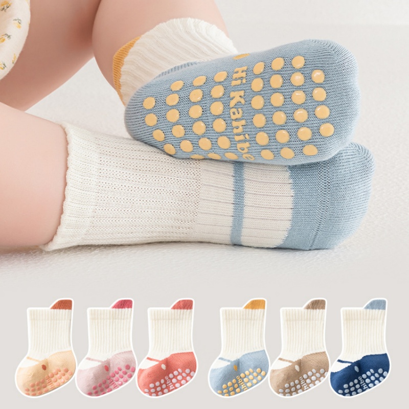 3 pares/lote meias infantis para meninas meninos algodão macio criança piso casa meias para bebê elegante moda crianças meia antiderrapante novo