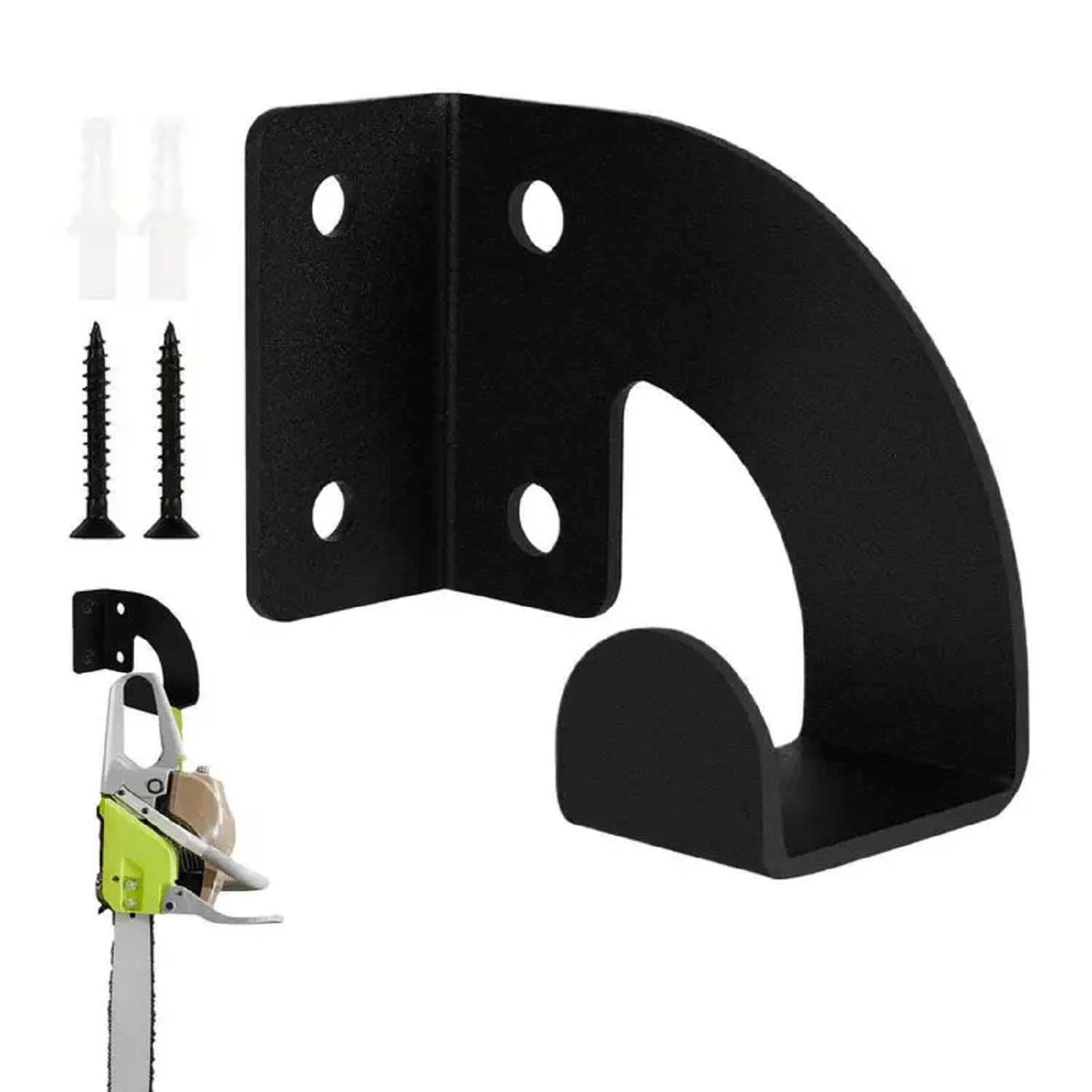 Suporte de Parede Metálico Reforçado para Motosserra, Rack de Armazenamento de Ferramentas para Oficina, Suporte Suspenso para Roçadeiras, Cortadores de Grama e Tesouras de Poda