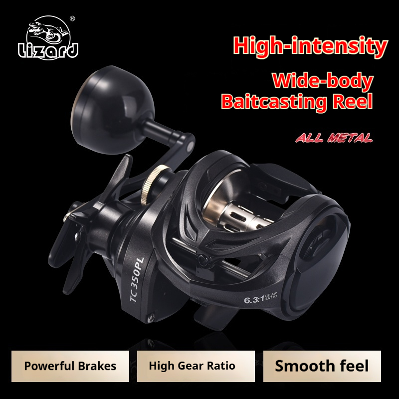 Lizard Sea Fishing Baitcasting Reel Large Capacity Metal Spool Long-Range Shot Salt Water Off-Shore Lure Reel