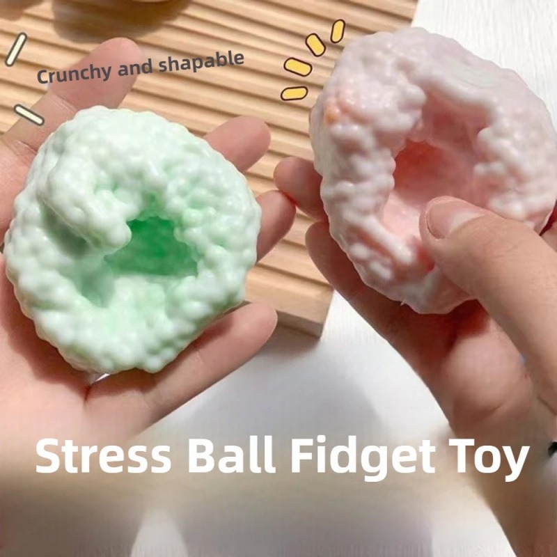 Bola de estresse mole crocante, brinquedo sensorial de textura dupla para alívio de ansiedade, exercício de mão, relaxamento, foco de tdah, presente para crianças e adultos