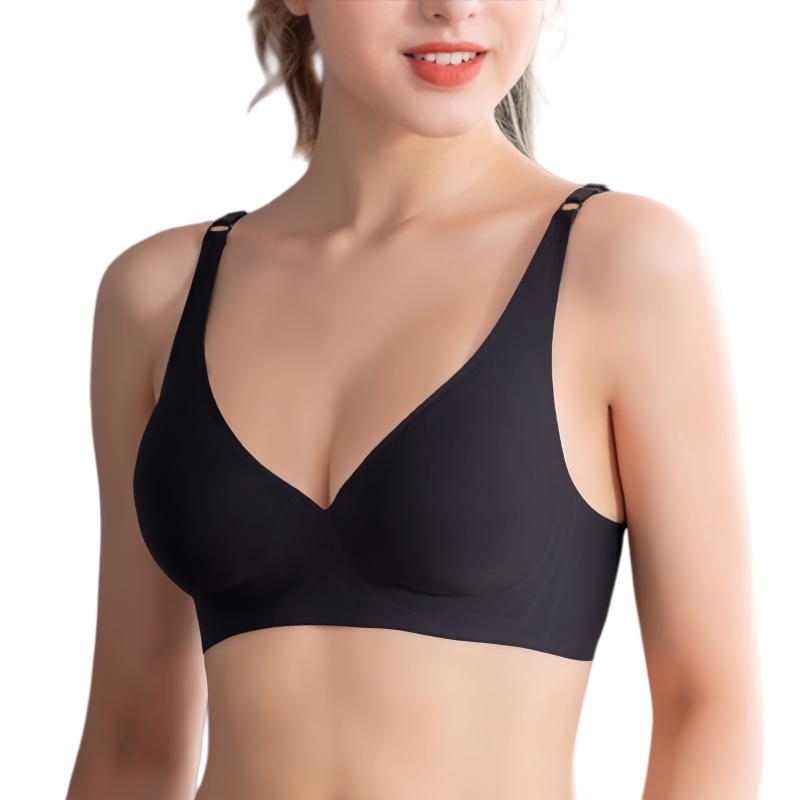 Soutiens-gorge push-up sans couture pour femmes, brassière sans armatures, bralette à col en V, coussinets amovibles, sous-vêtements de sport sans trace, lingerie sexy S-3XL