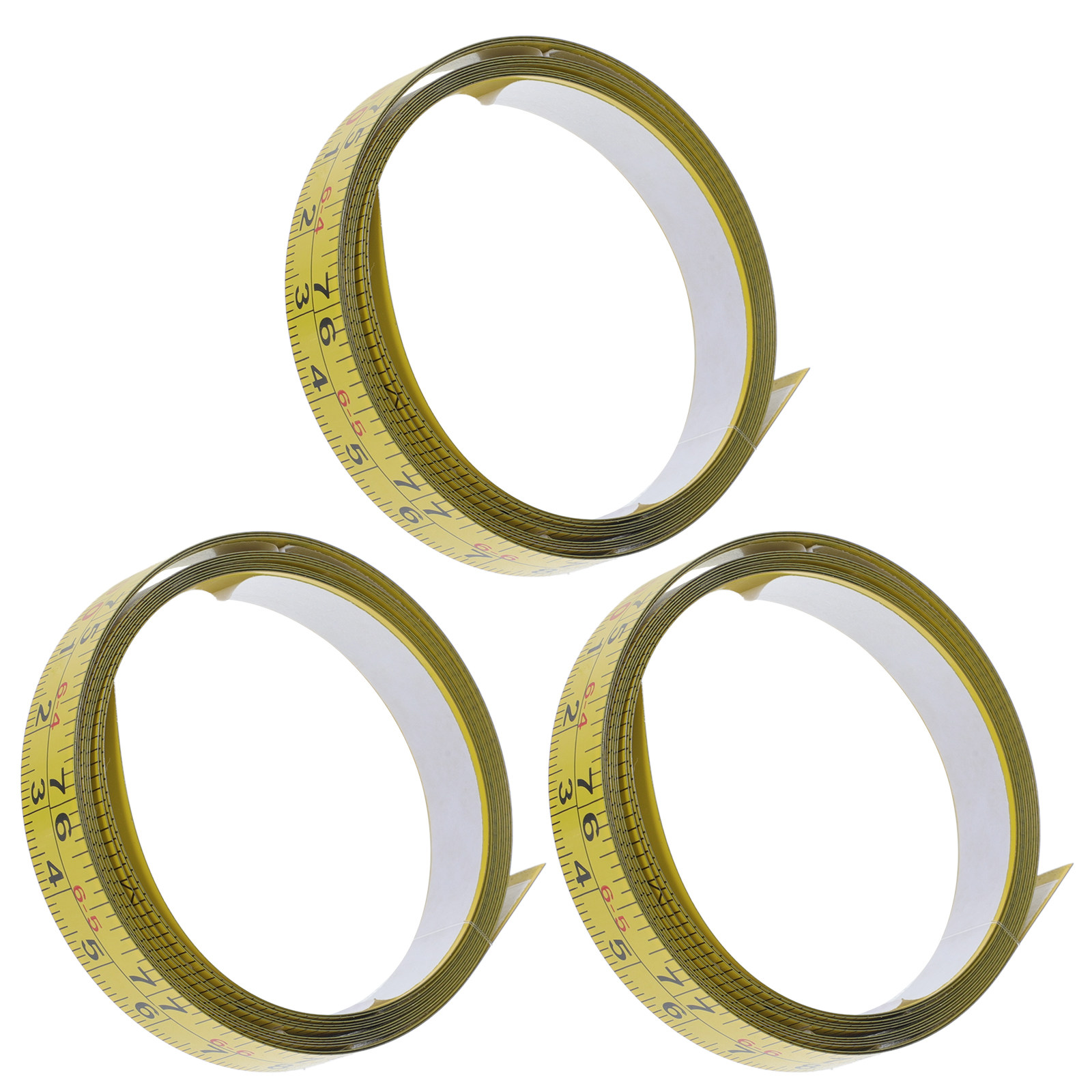Self-Adhesive Yellow Measuring Tape Peel Stick Steel Ruler Dual Scale Metric Imperial Precision Tape for Woodworking Drafting