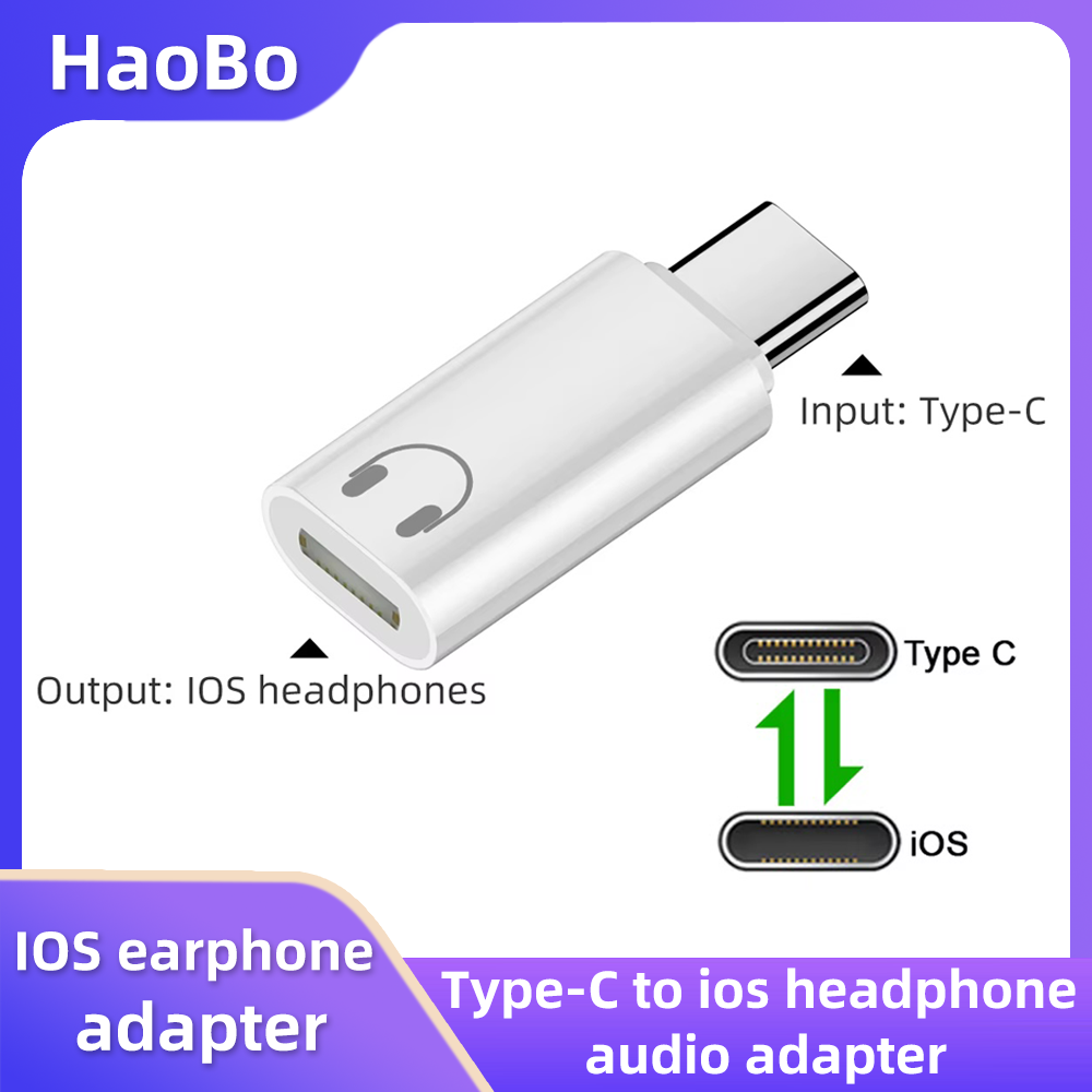 Hao BoType C a IOS adaptador de Audio para auriculares USB C macho a IOS conectores hembra para IPhone 16 15 IPad Samsung convertidor de auriculares