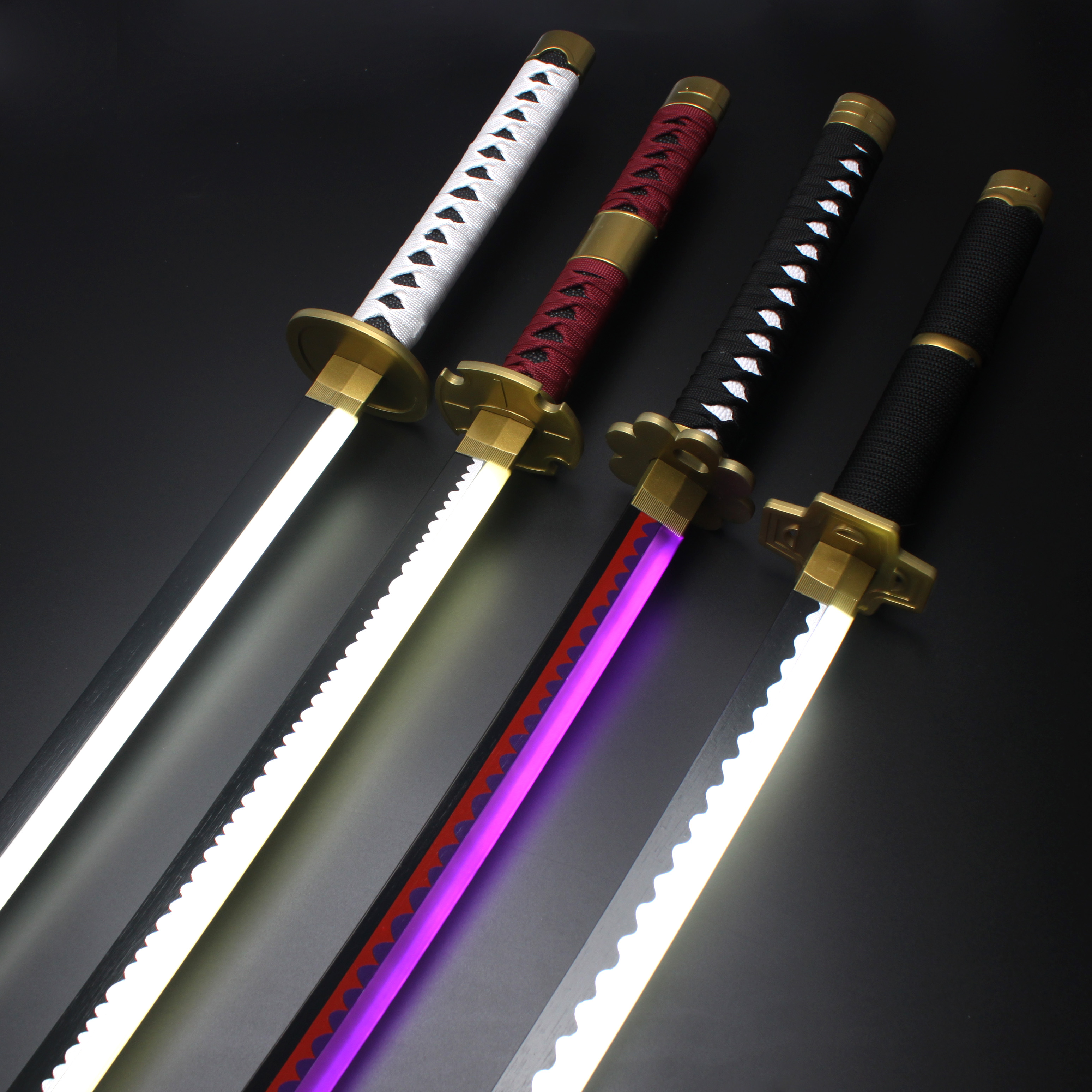 104cm / 41 "Roronoa Zoro Katana LED świecący miecz odgrywanie ról Shusui Enma Kitetsu z uchwytem na miecz i paskiem