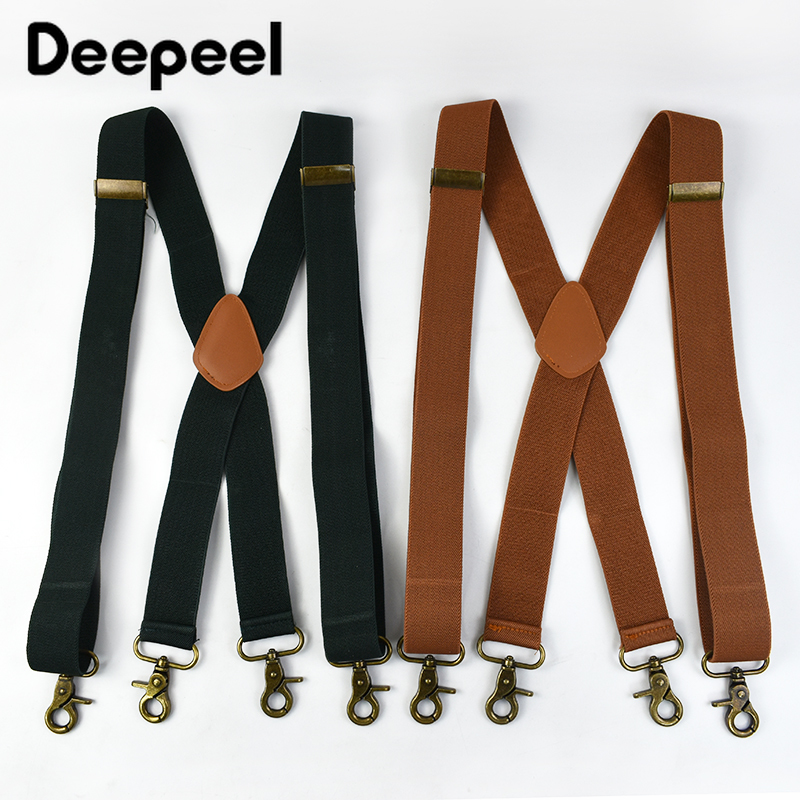 Deepeel 3,5*120 см мужские подтяжки для взрослых X-Type подтяжки 4 зажима крючки пряжки регулируемый ремень эластичный ремень подтяжки для мужских брюк
