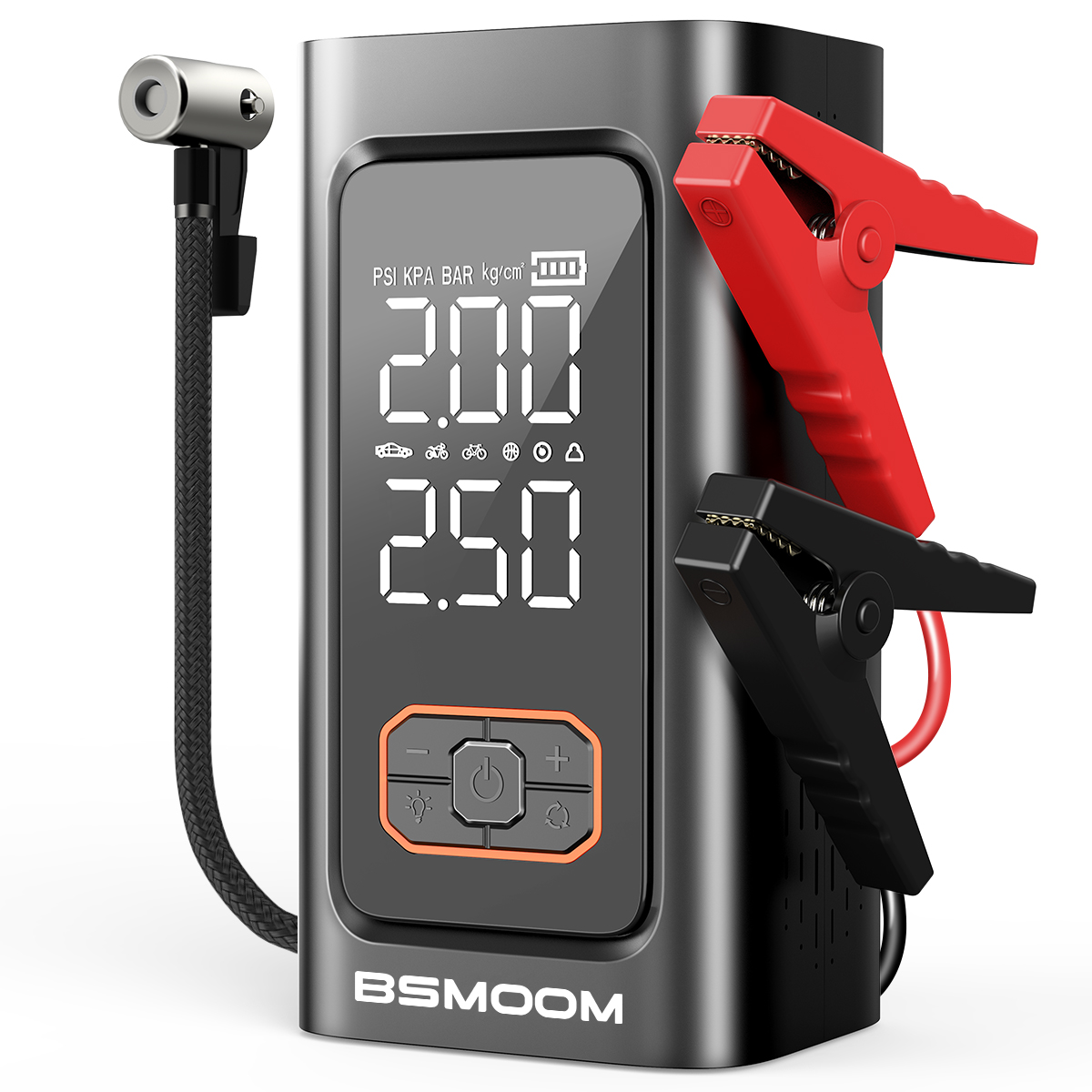 1500A/1000A PEAK Jump Starter Darurat Multifungsi dengan Pompa Udara 150PSI, Pengisi Angin Ban Digital, Pengisi Daya Baterai Mobil Portabel, Hingga Semua Jenis Bensin/10L Diesel, Lampu Darurat LED & Pengisian Daya USB, Peralatan Darurat Mobil. Cocok Sebag