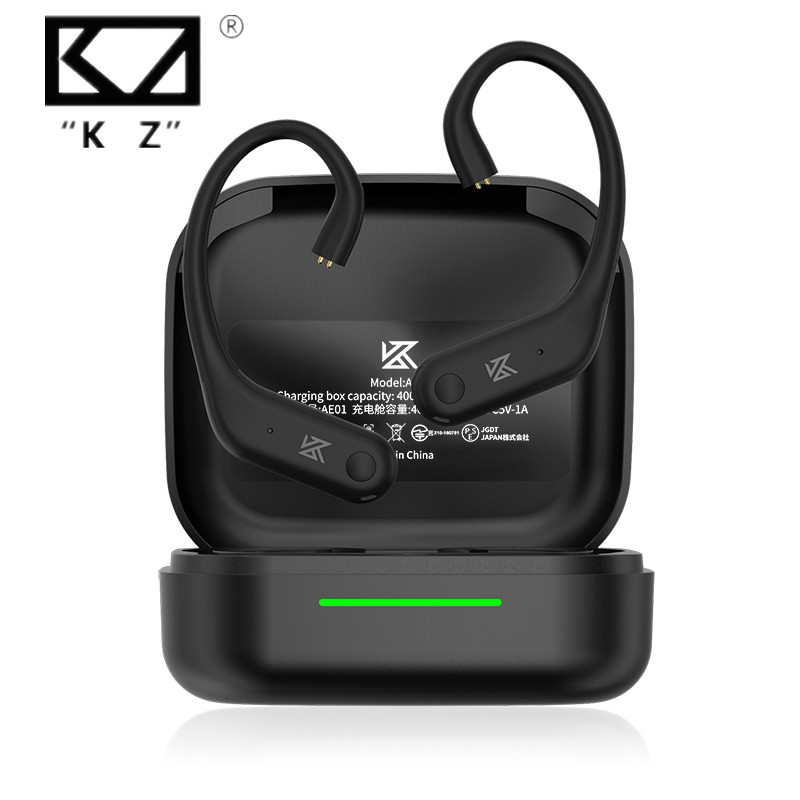 KZ AE01 kabel Upgrade nirkabel Bluetooth, konektor PIN C kait telinga nirkabel HIFI kompatibel dengan casing pengisi daya