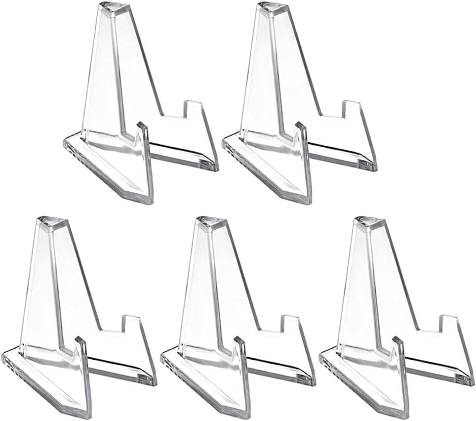 5Pcs Acrylic Mini Coin Display Stand Small Easel Rack Shelf for Pokemon Card Commemorative Challenge Coins Capsule Medal Holder